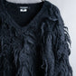 "JUNYA WATANABE COMME des GARCONS" Fringe design brushed V-neck knit pullover