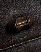 -SPECIAL- "GUCCI"  1980-1986's Inherited model grained leather bamboo bag