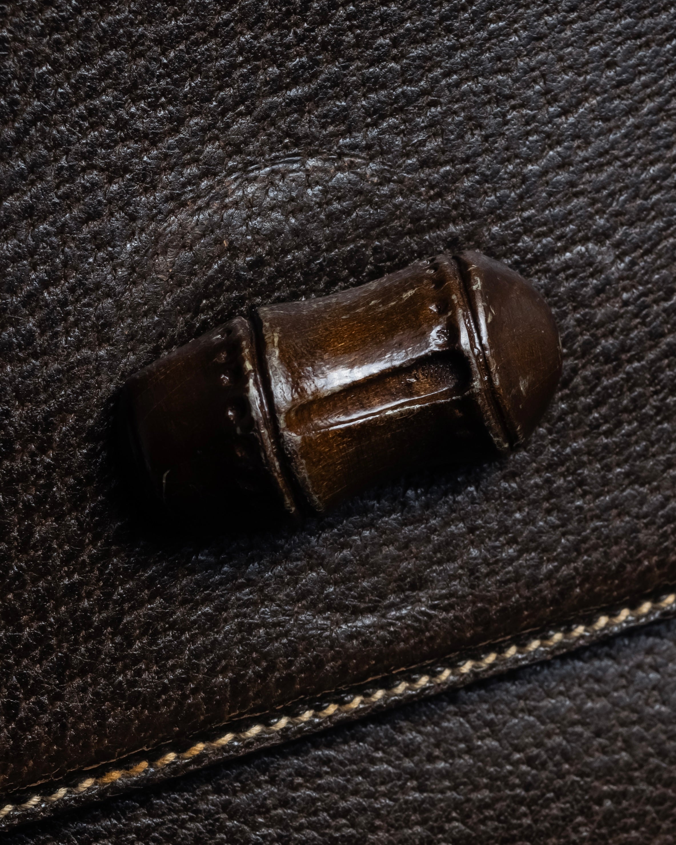 -SPECIAL- "GUCCI"  1980-1986's Inherited model grained leather bamboo bag