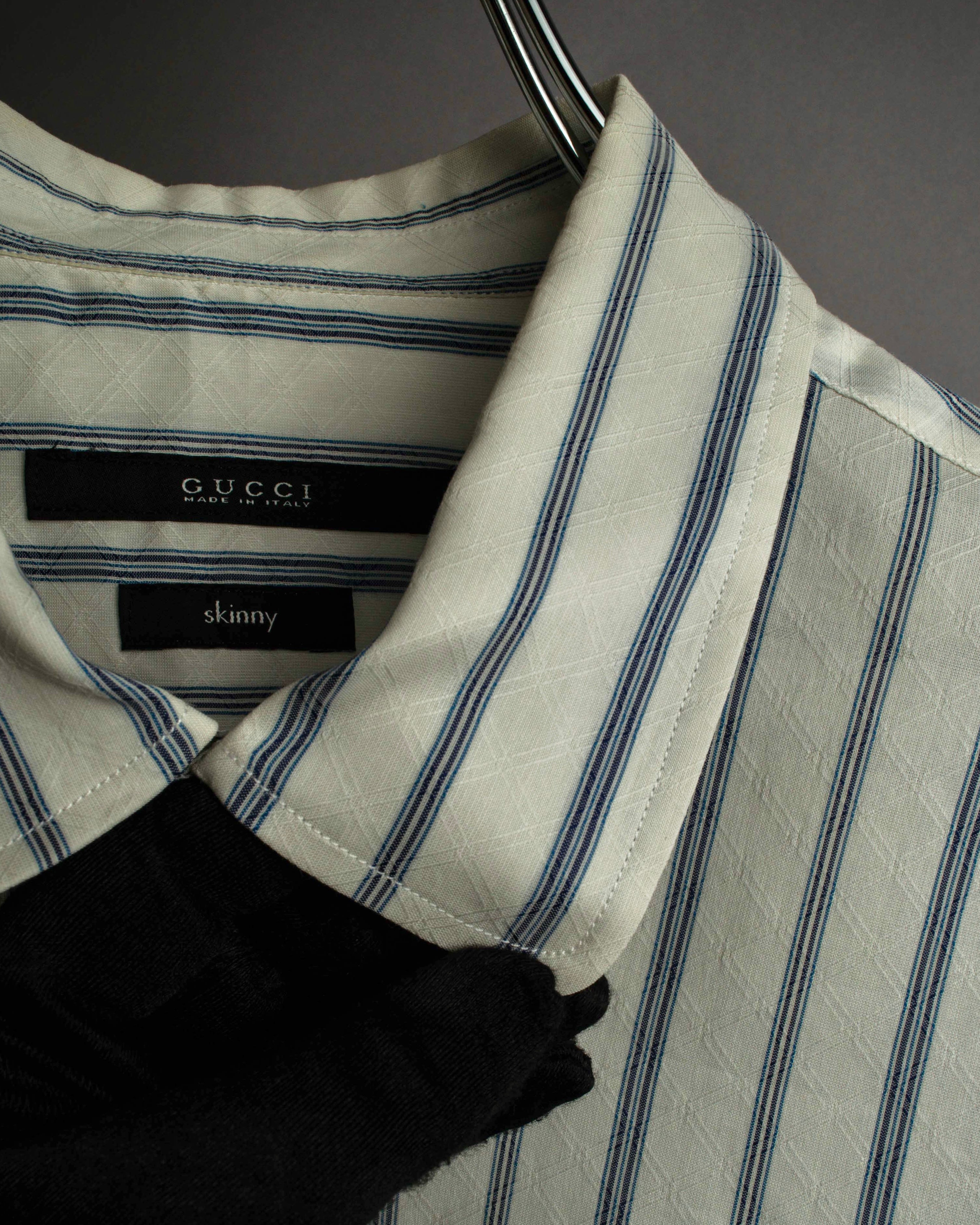 "GUCCI" Diamond jacquard striped shirt