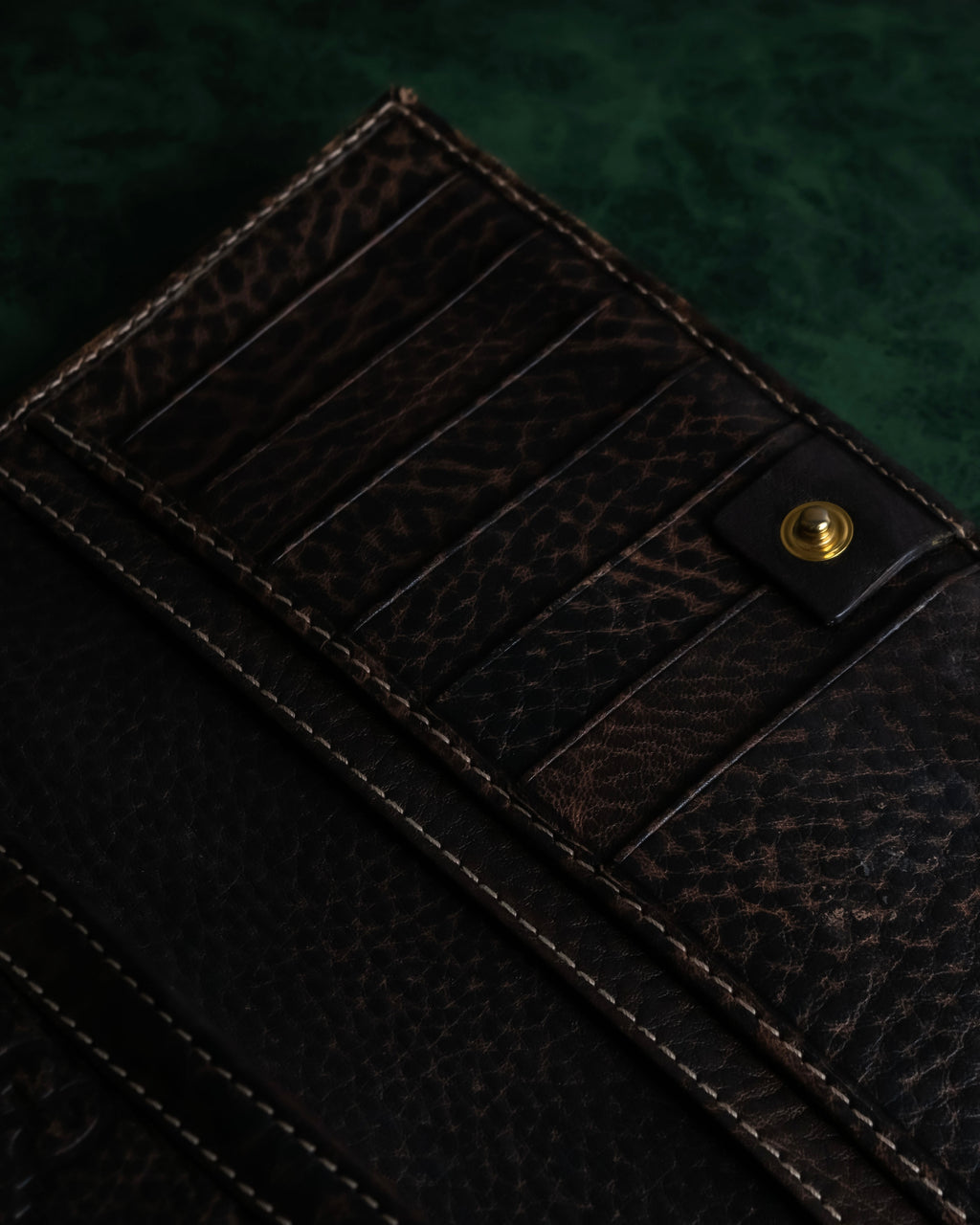 "GUCCI" GG mark embossed leather horsebit long wallet