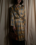 "BURBERRYS" Nova check maxi length silk gown coat