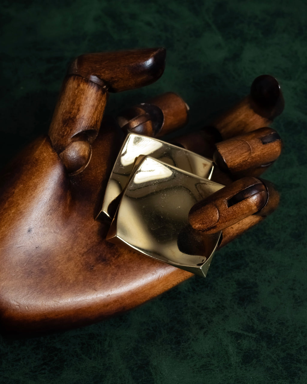 "Christian Dior" Double square design gold brooch