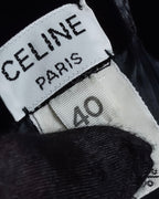 "CELINE" Pleated satin hem velvet flare skirt