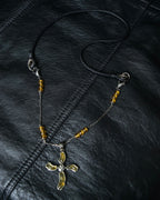 “Dolce&amp;Gabbana” Yellow crystal cross chain necklace