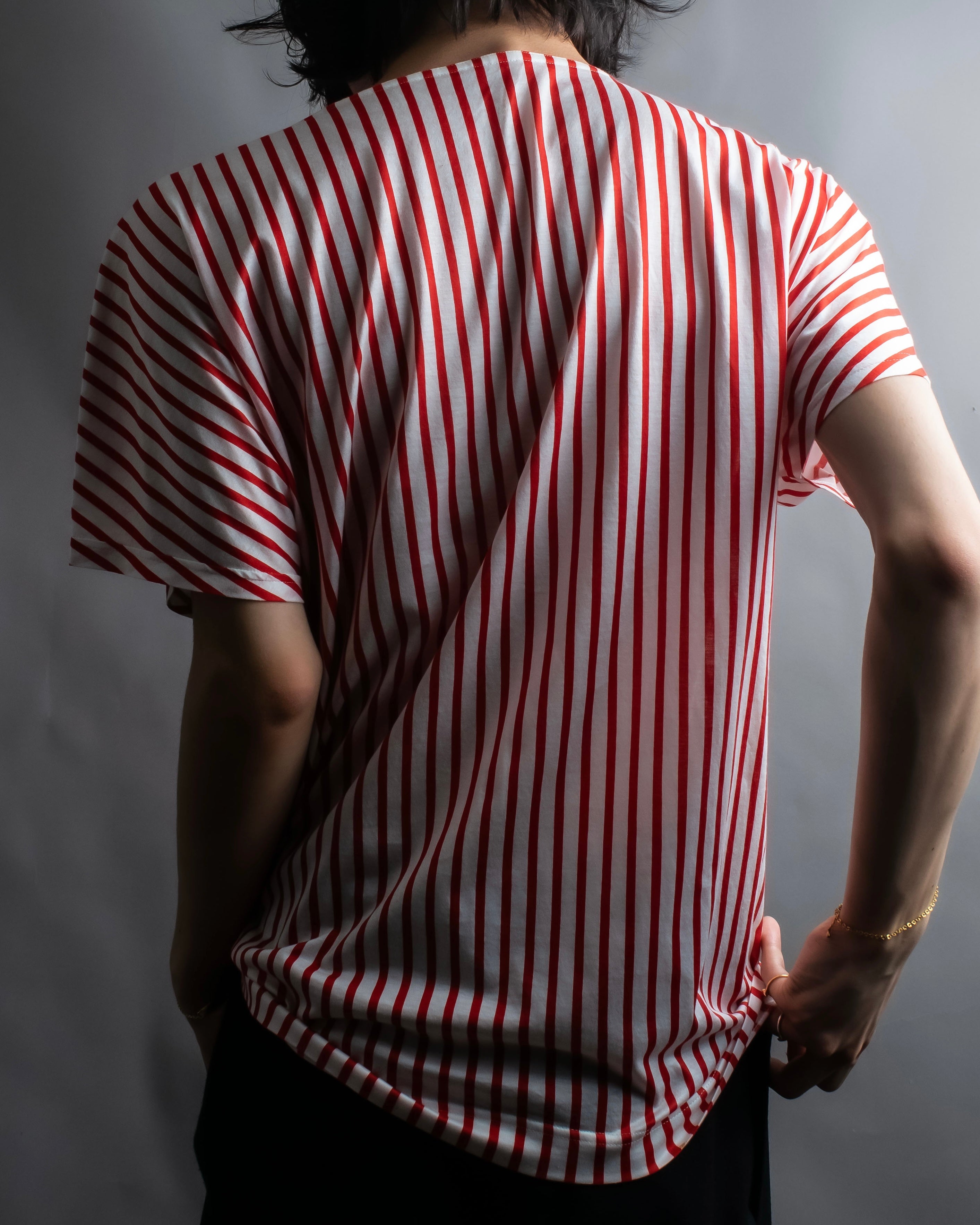 "Christian Dior" Stripe pattern front print tunic