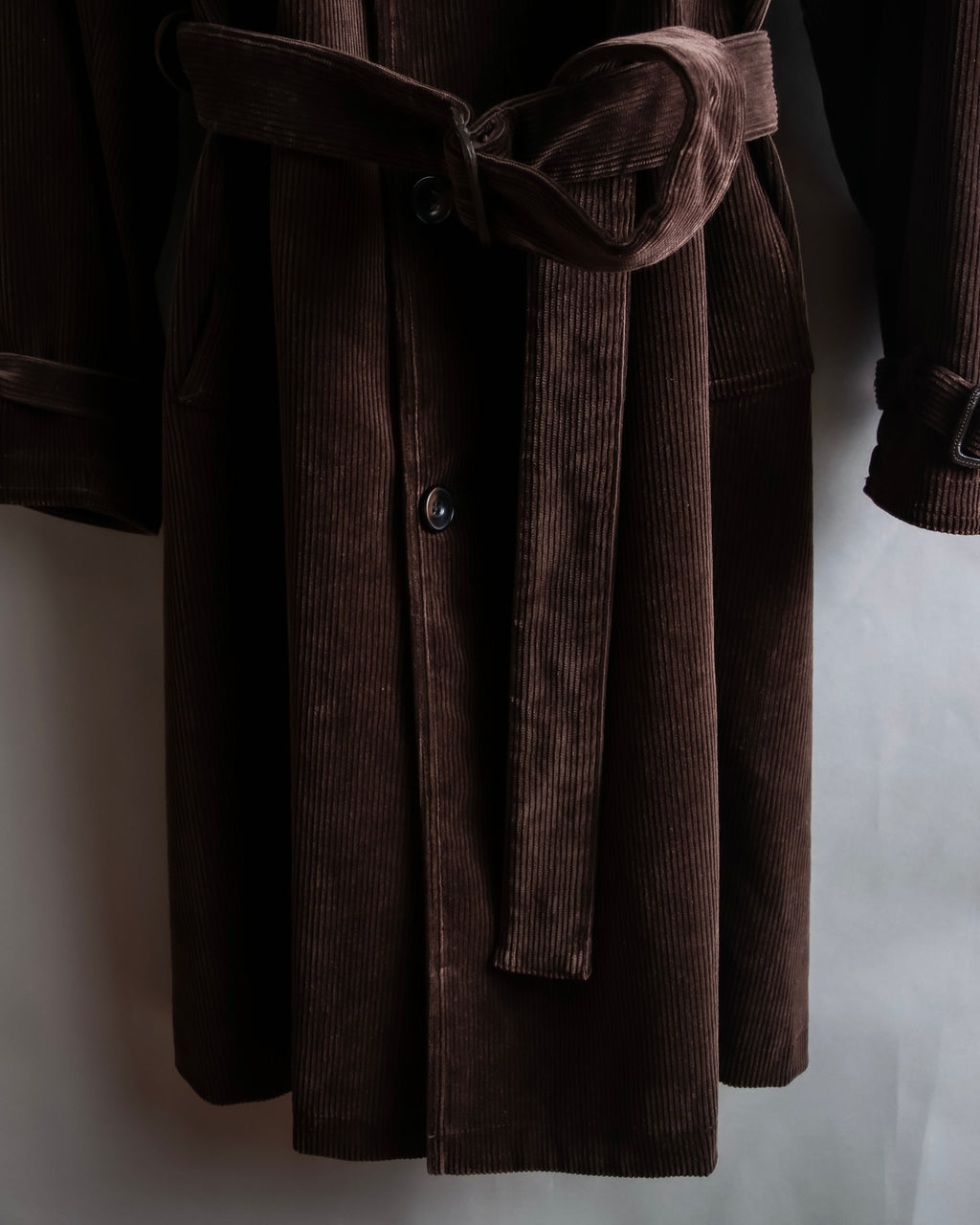 "Barbour" Wide ribbed corduroy maxi-length trench coat