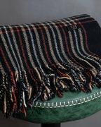 "DAKS" House check pattern fringe design muffler