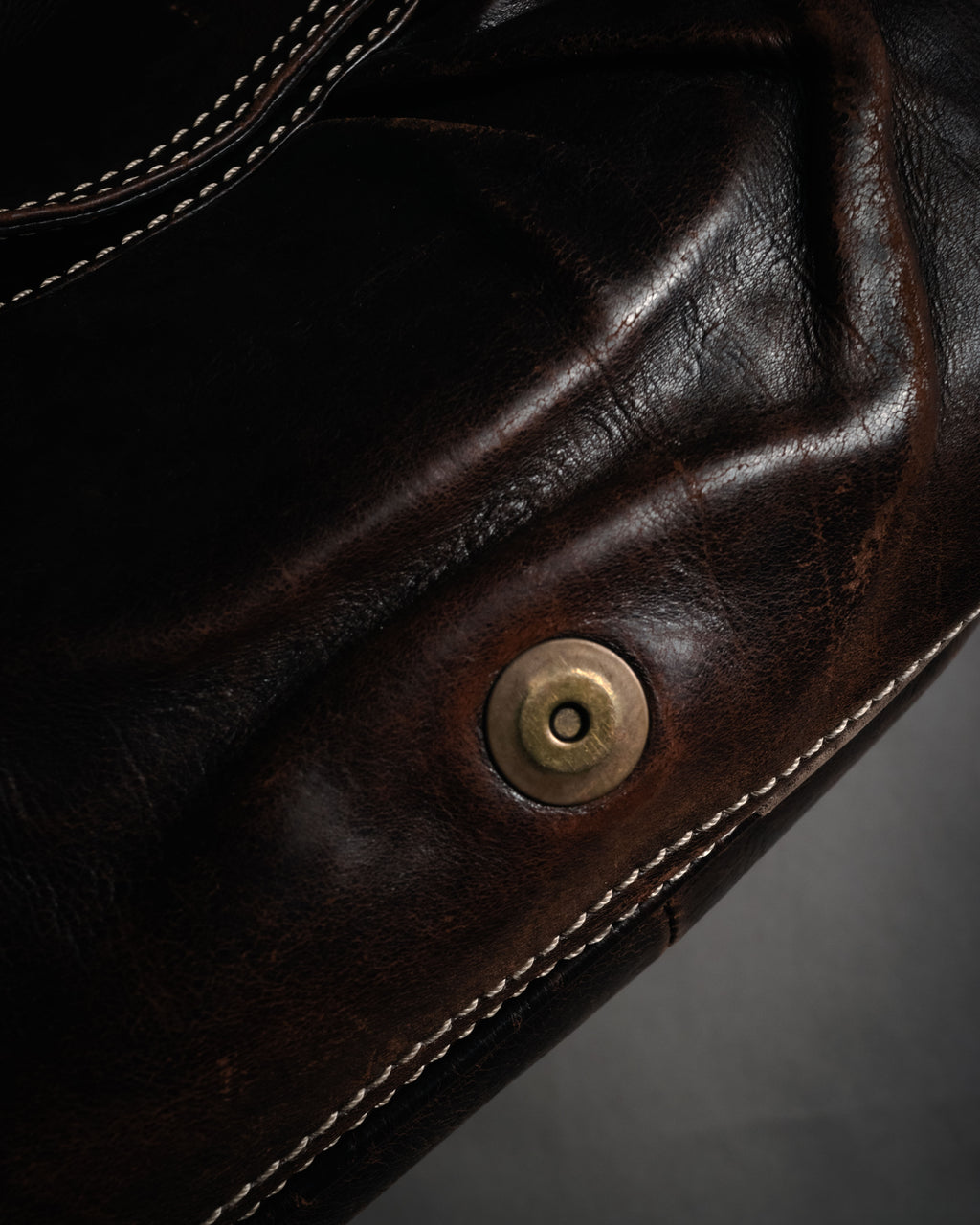 “CELINE” 00’s Buckled contrast stitch shoulder bag