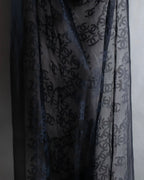 "CHANEL" Coco Mark scattered sheer large scarf