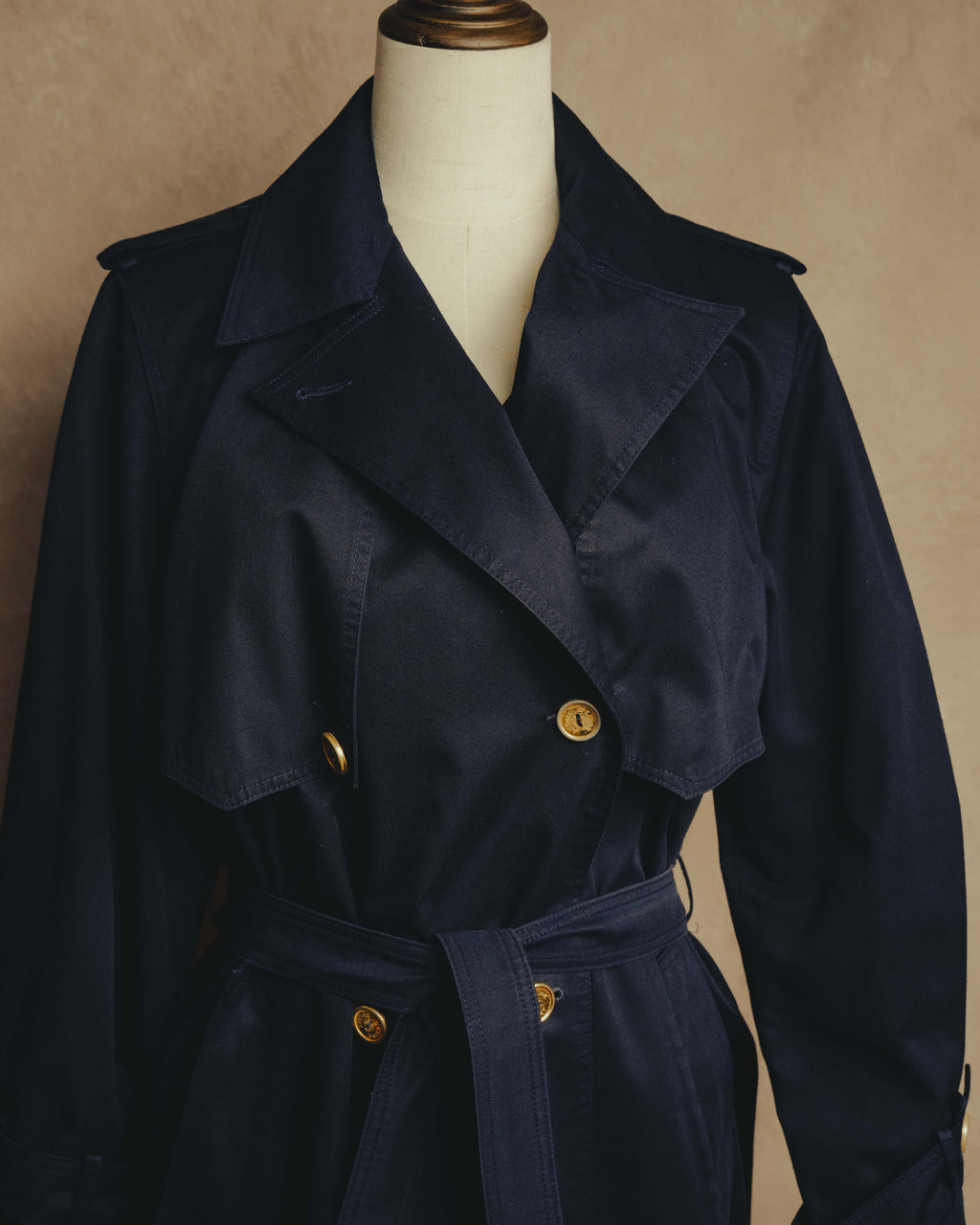 "CELINE" 70's-90's Classic belted trench coat