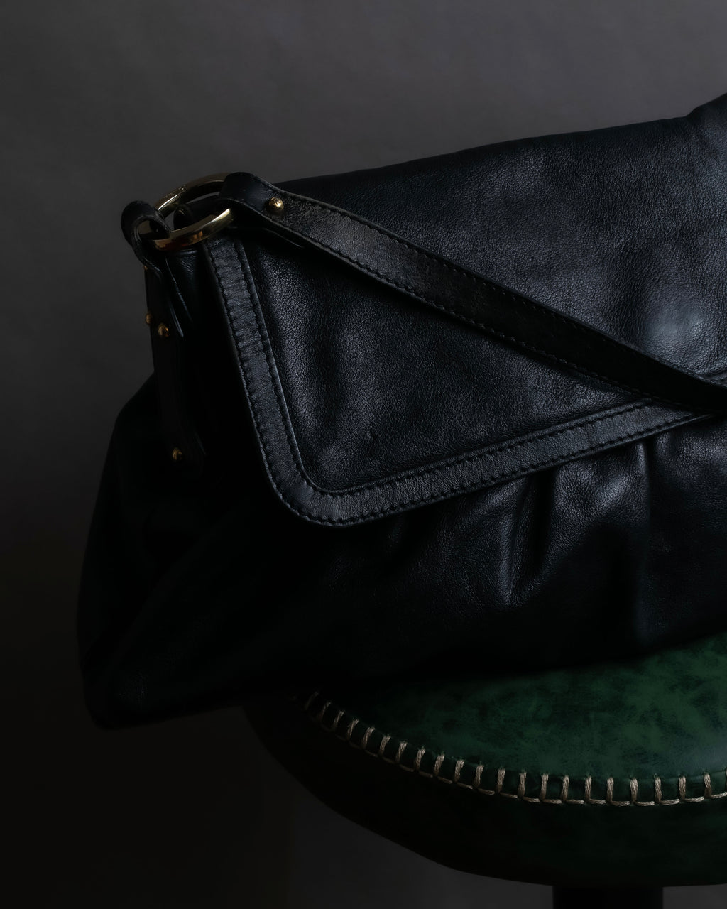 "FENDI" Gathered design leather one-shoulder bag