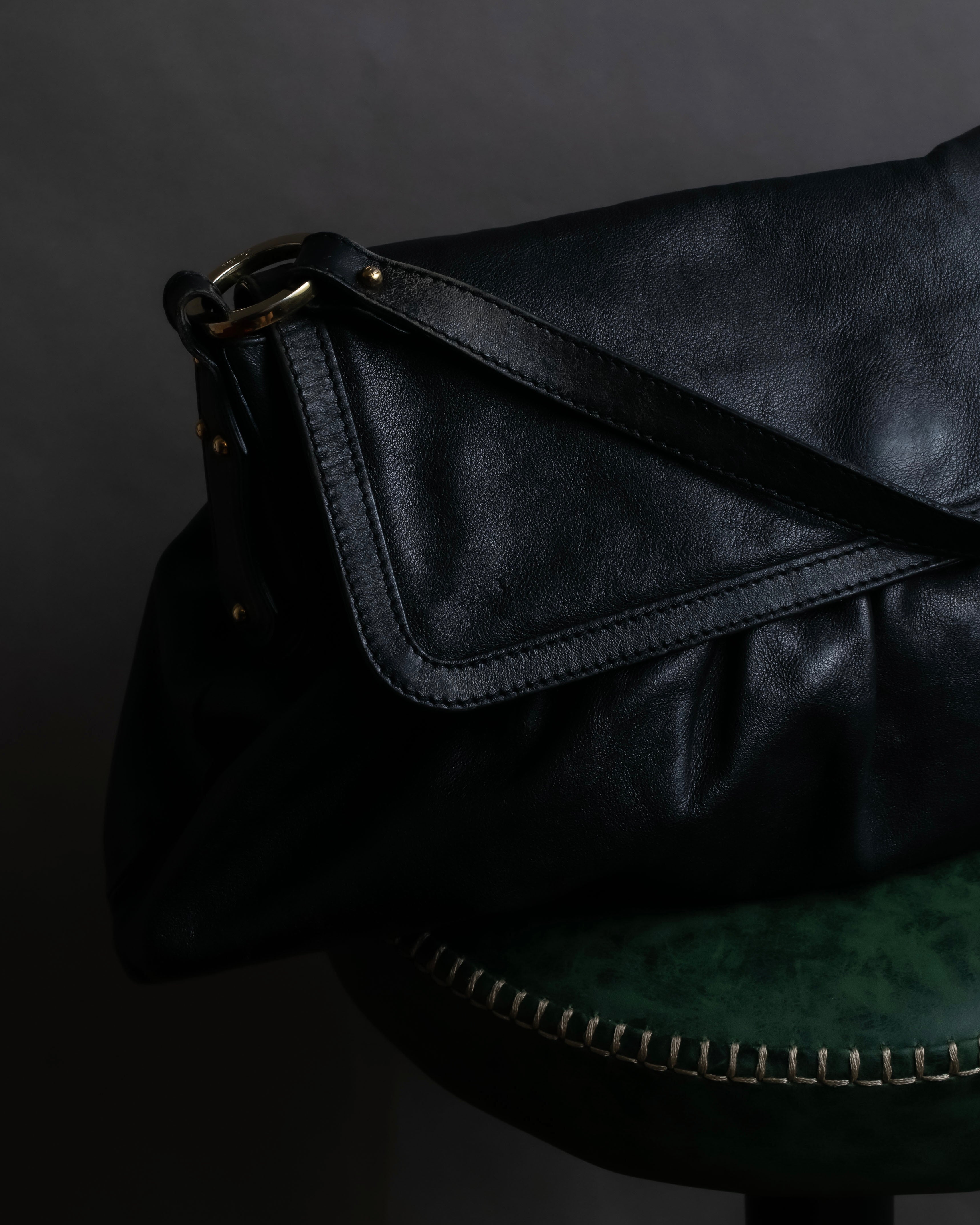 "FENDI" Gathered design leather one-shoulder bag