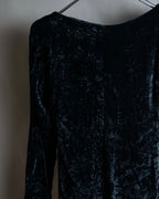 "Yves Saint Laurent Rive Gauche"
Draped neckline crushed velour dress