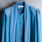 "PIERRE BALMAIN" Beautiful light blue color sheer bowtie blouse