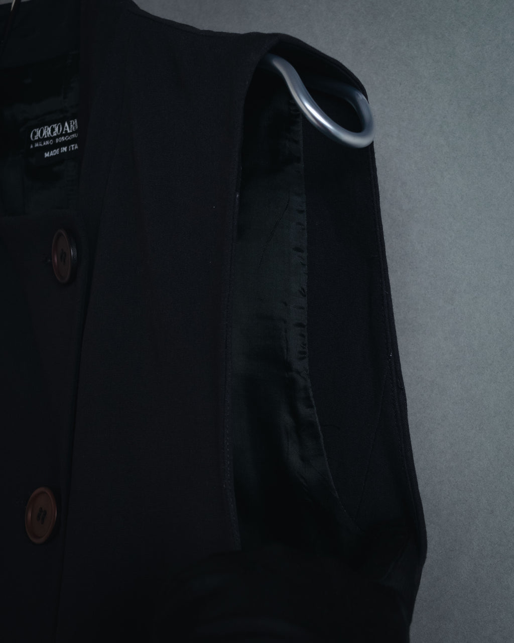 "GIORGIO ARMANI" Early 90s rayon linen asymmetric gilet