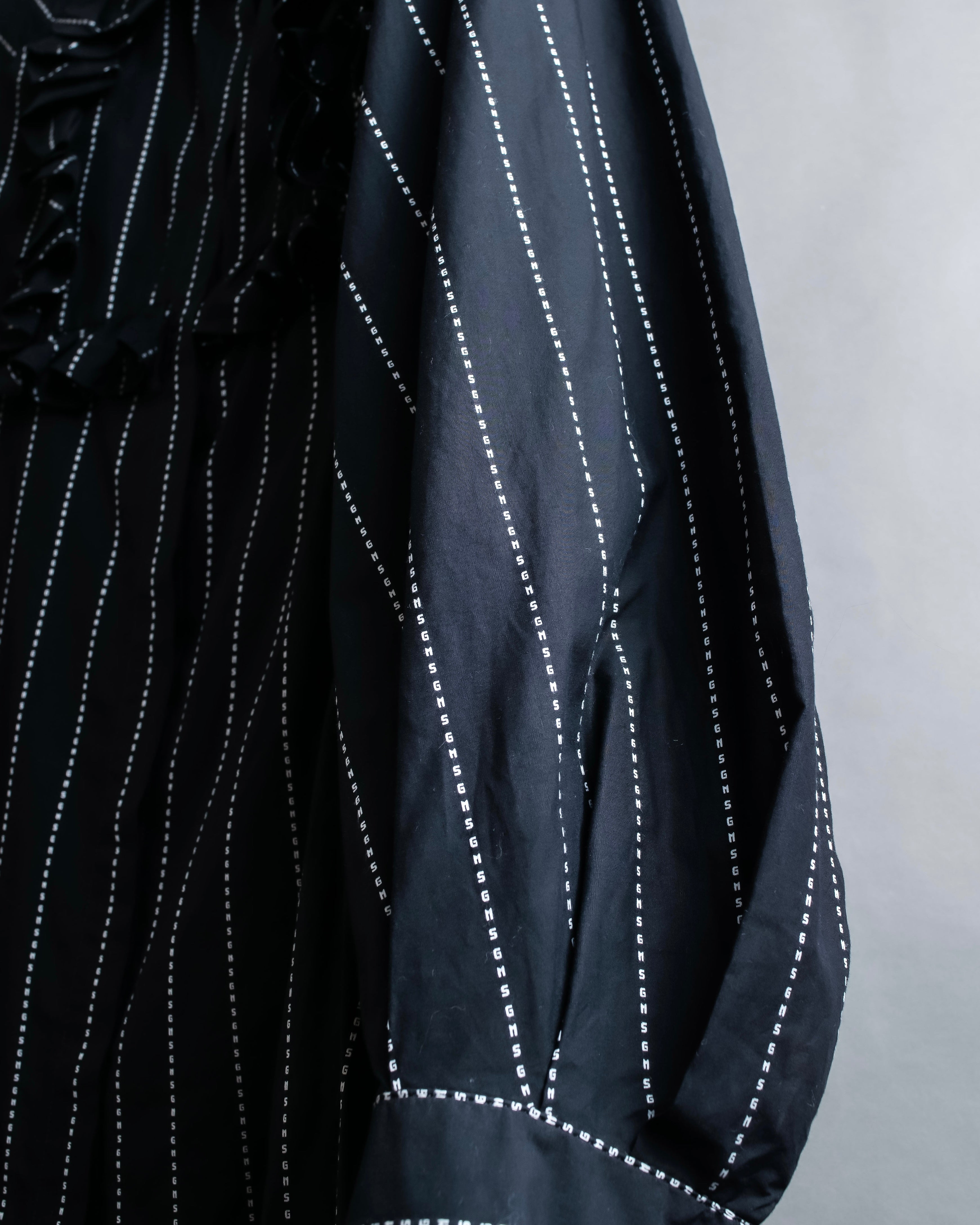 "MSGM" Frill design logo pinstripe pattern shirt