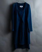 “MM6” front cut designed dennim long pull over