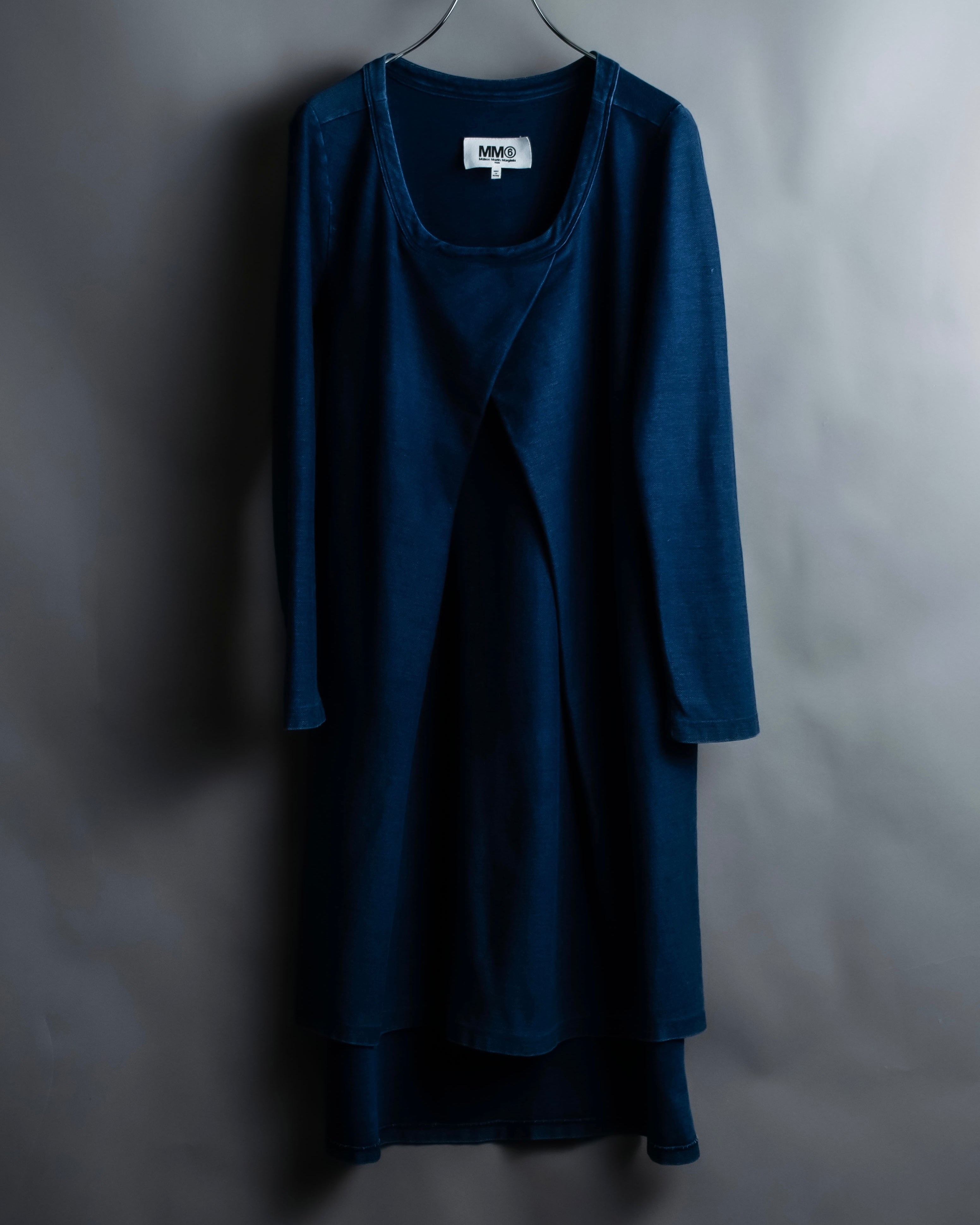 “MM6” front cut designed dennim long pull over