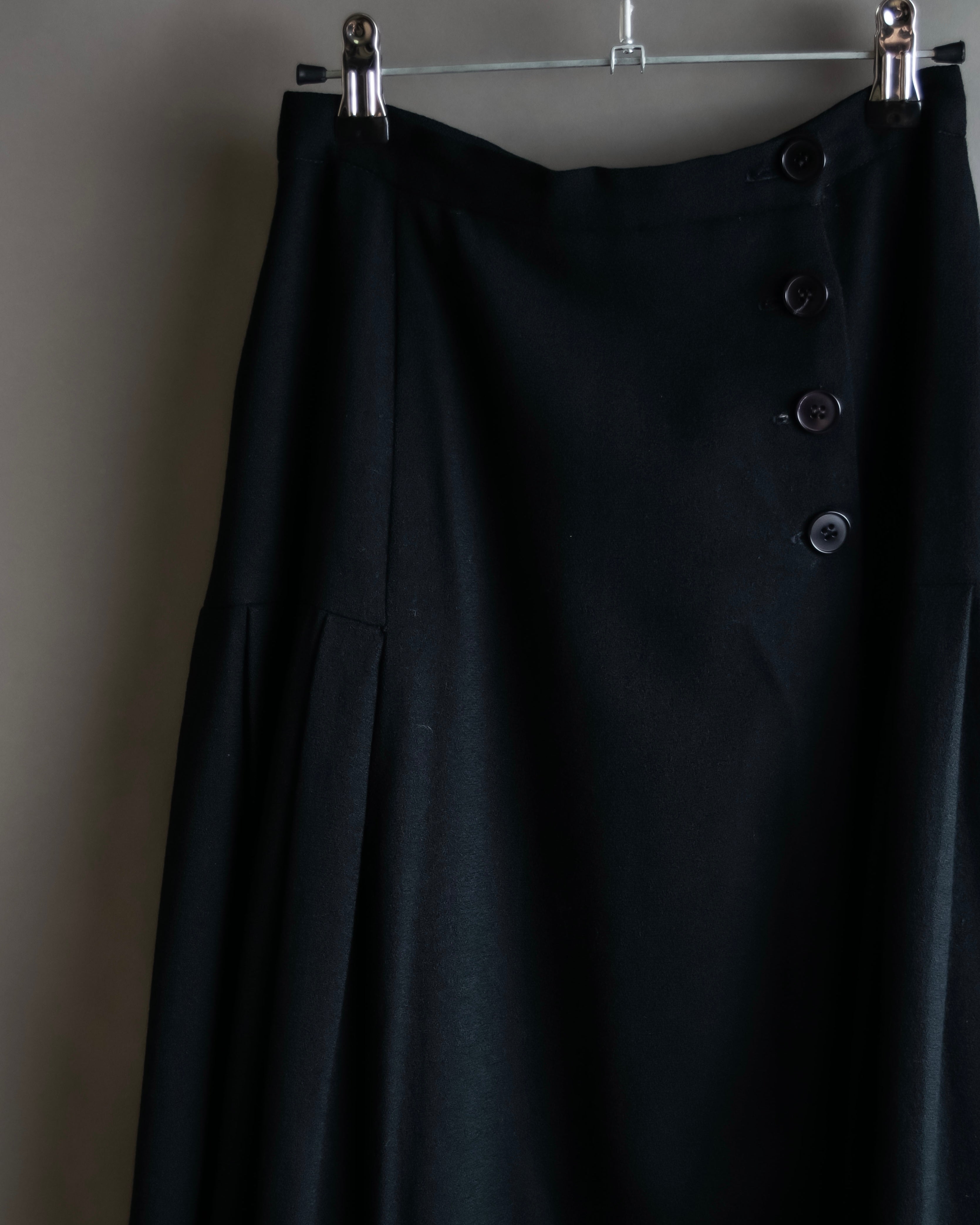 "Christian Dior" Wool draped pleated flared skirt