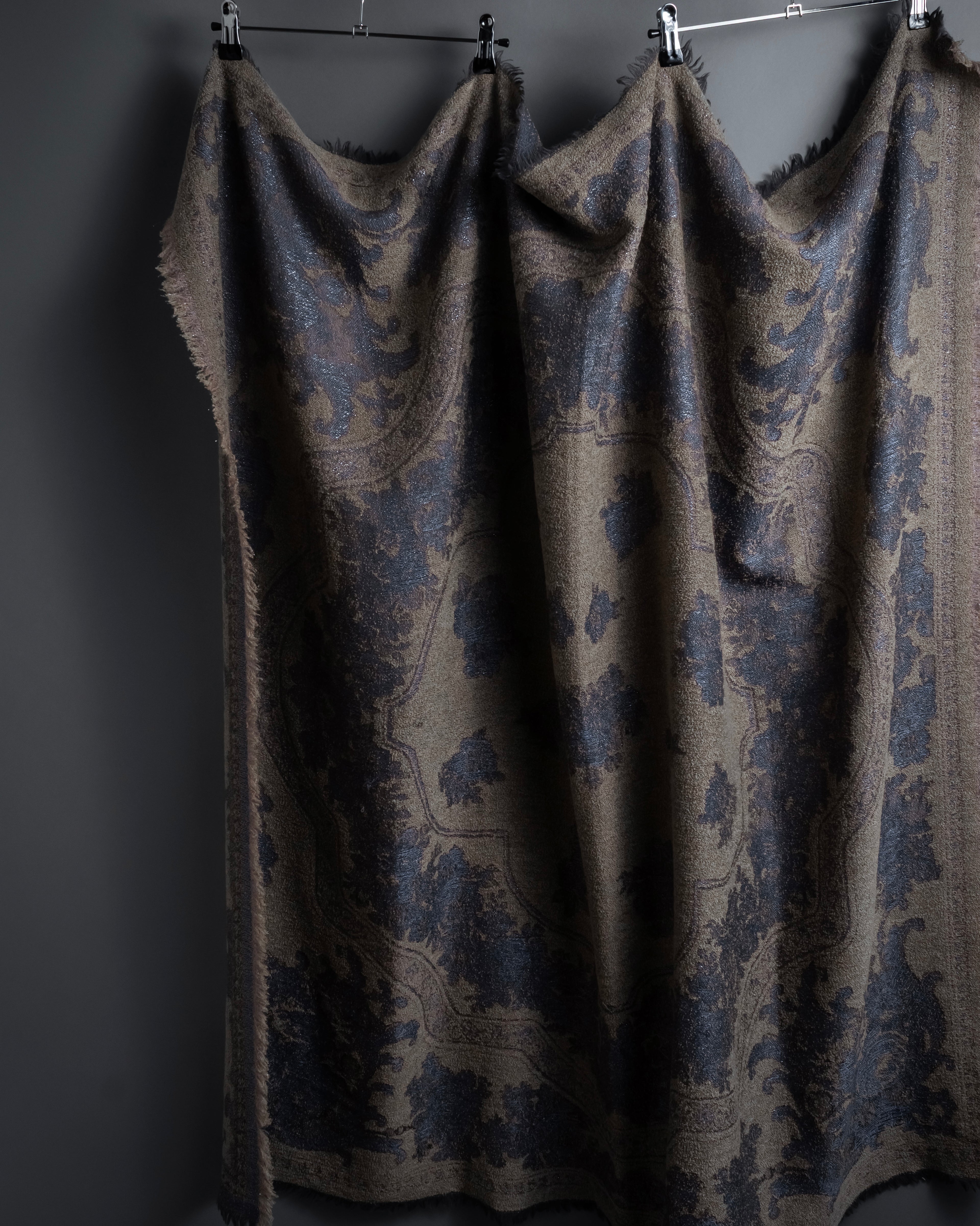 "BALENCIAGA" Large size lame jacquard weave stole