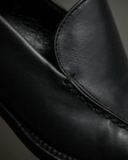 "PRADA" Apron stitch design long nose loafers