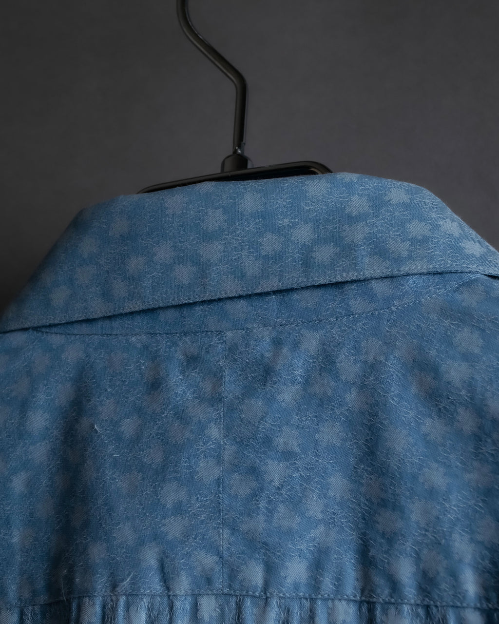 "HERMES" Saxe blue jacquard cotton shirt