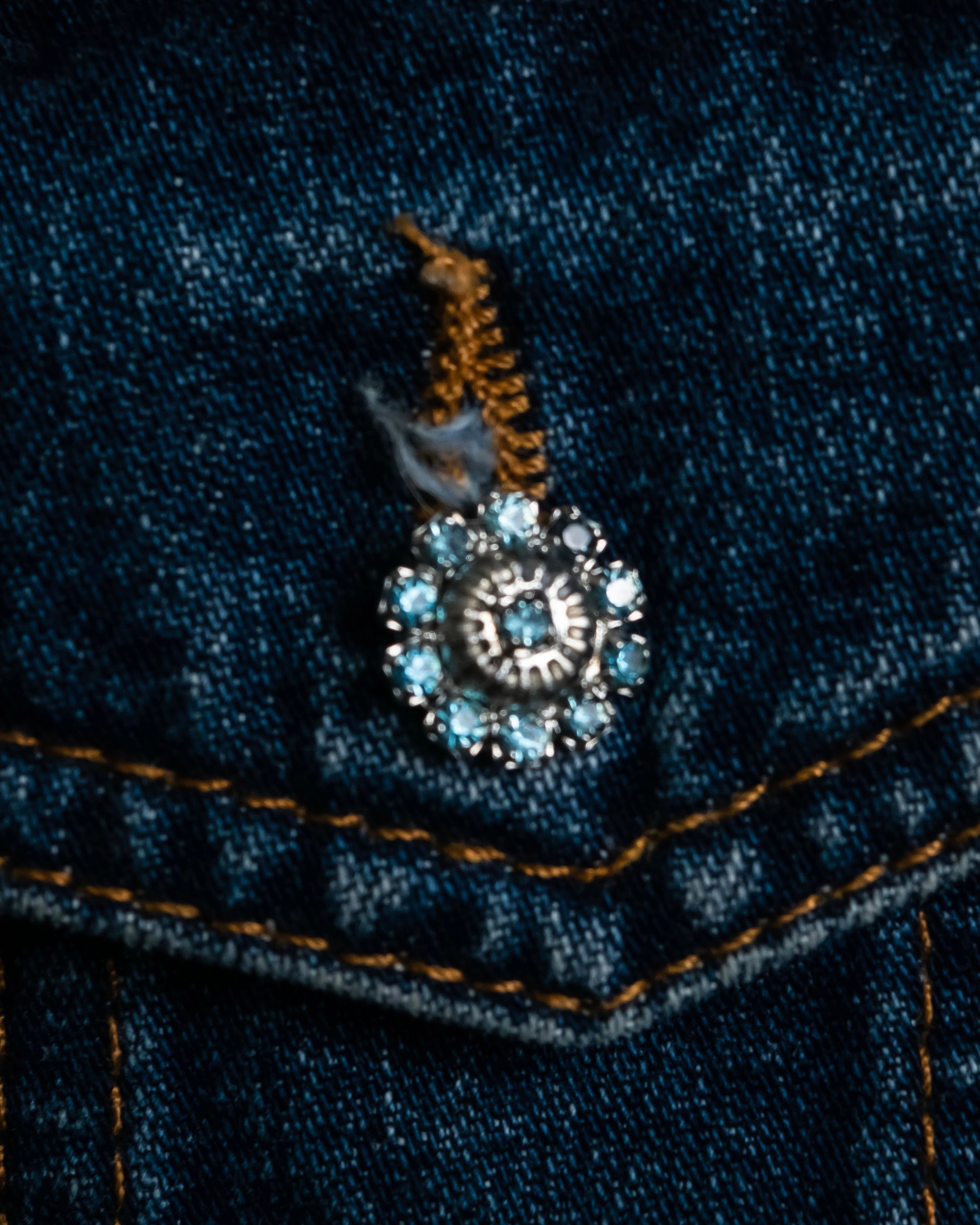 “D&amp;G” Tweed attached bijou button denim jacket