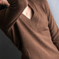 "HERMES" 100% cashmere V neck design knit