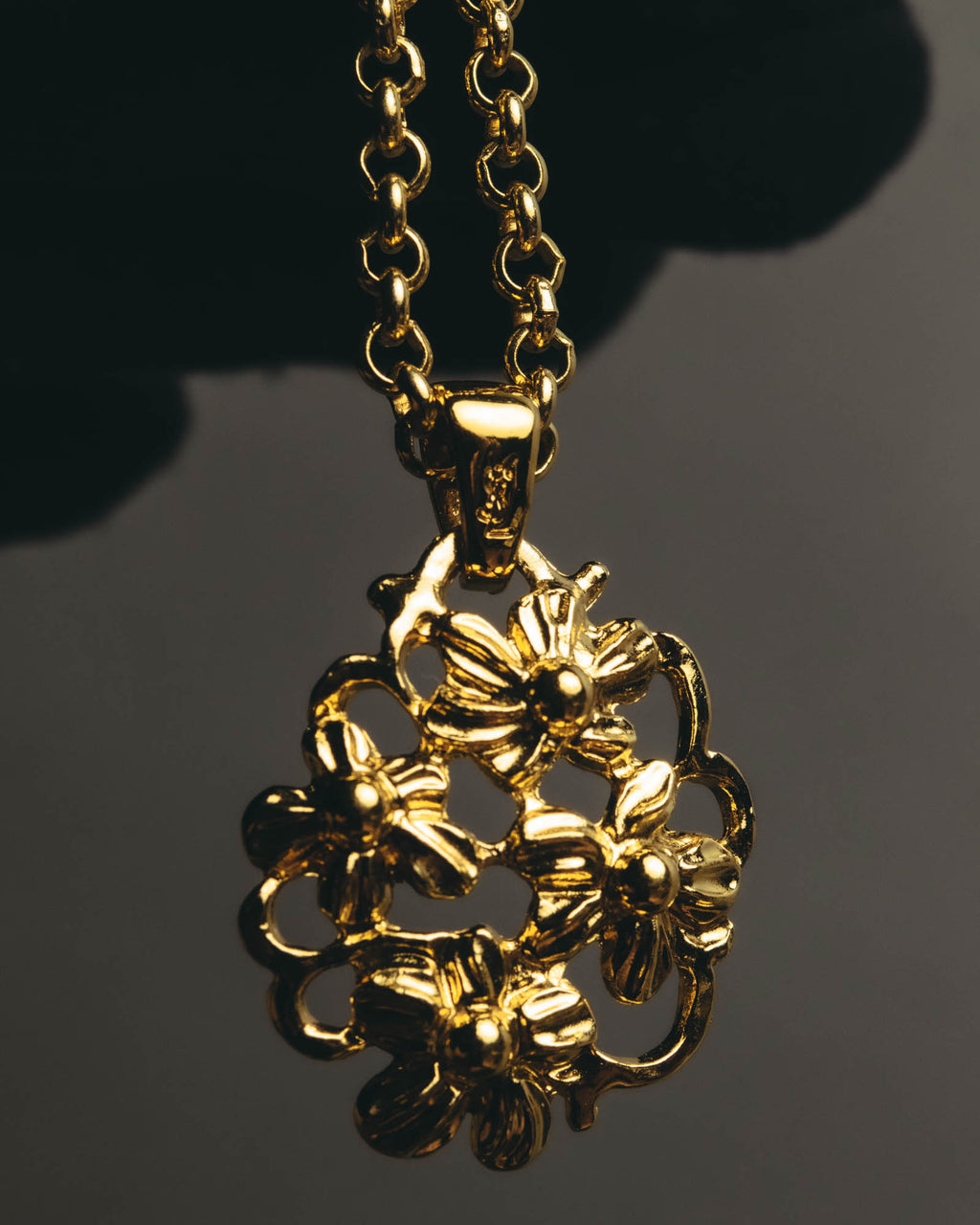 "Yves Saint Laurent" 80's-90's Sculptural floral pendant necklace