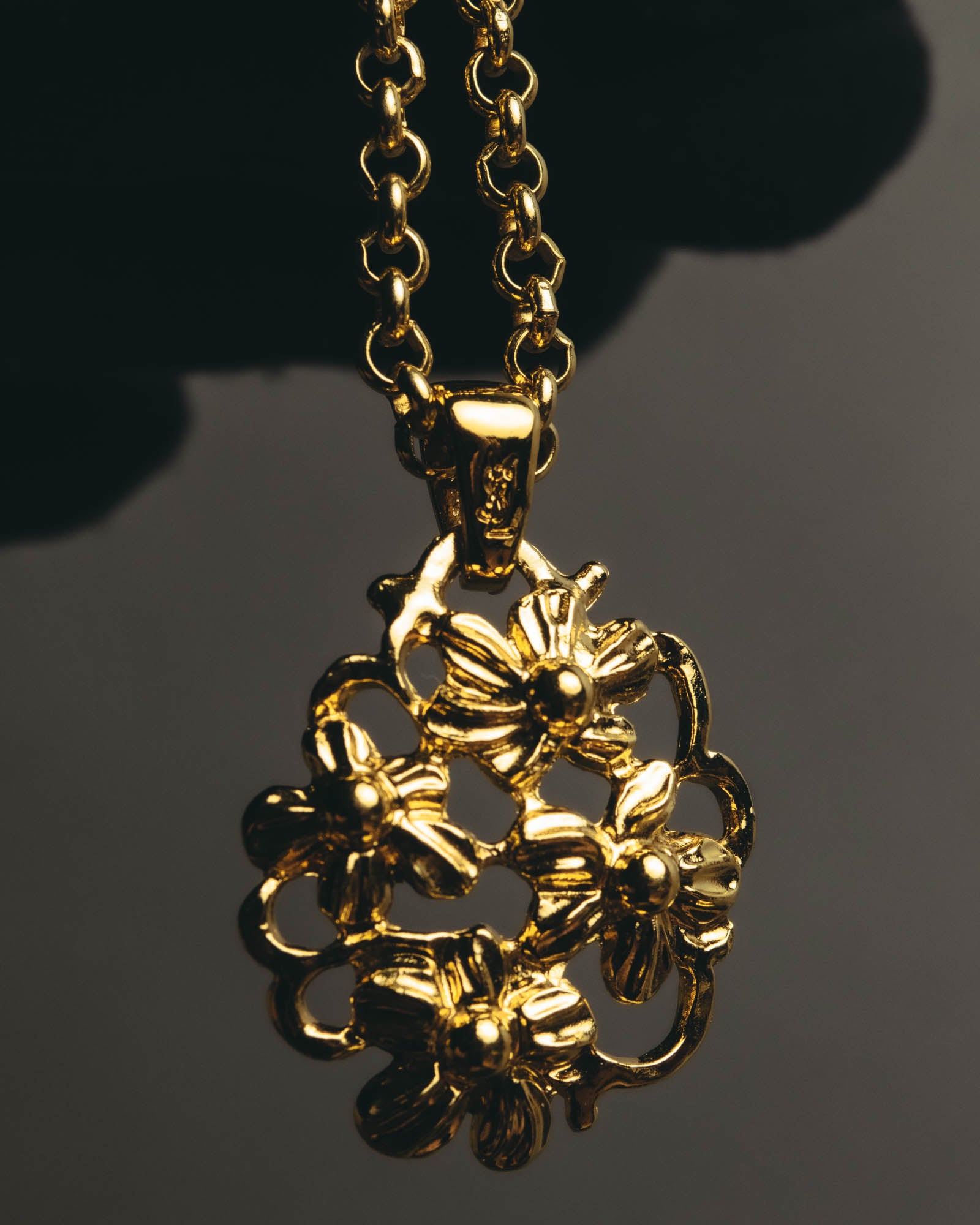 "Yves Saint Laurent" 80's-90's Sculptural floral pendant necklace