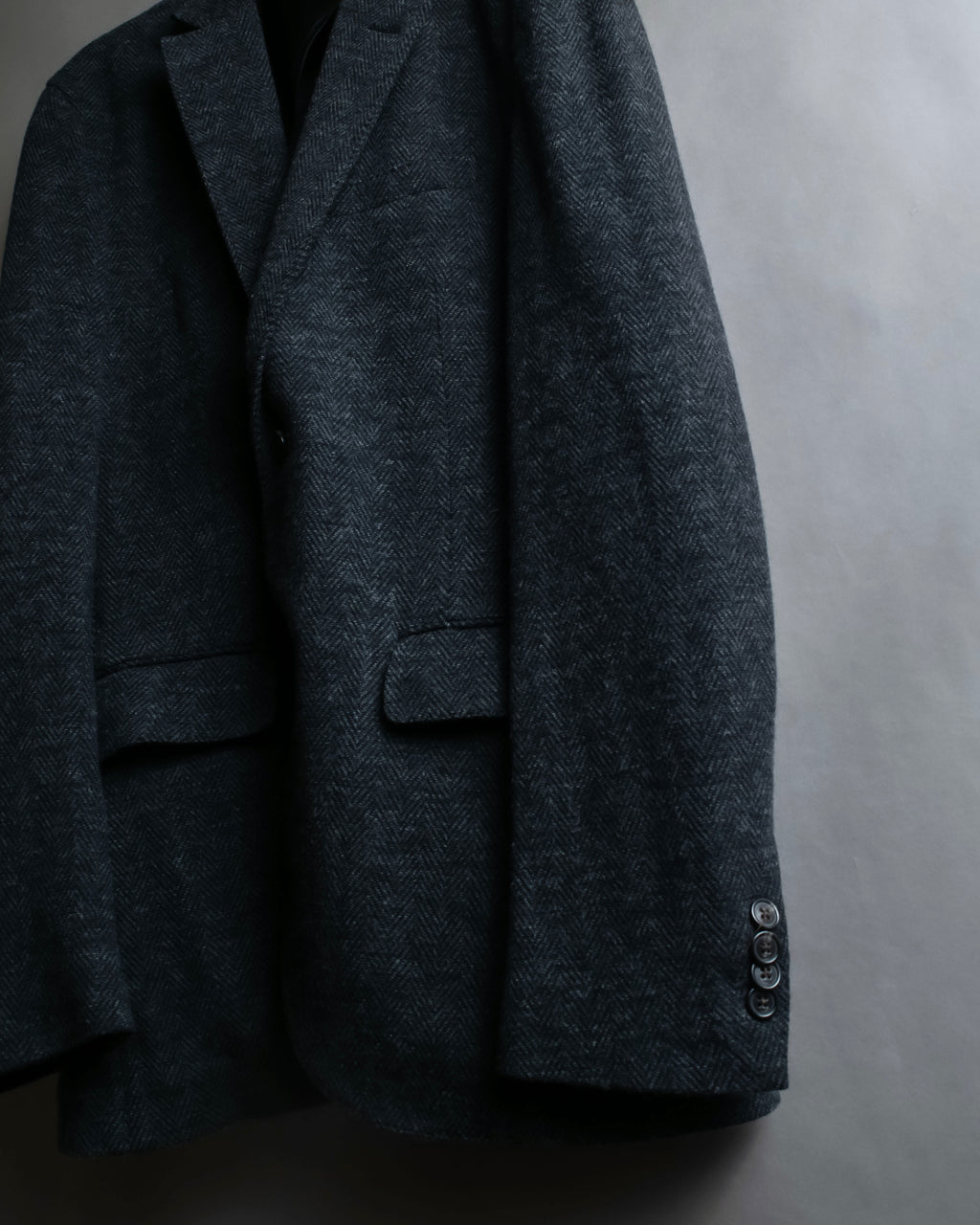 "POLO Ralph Lauren" Herringbone weave charcoal gray tailored jacket
