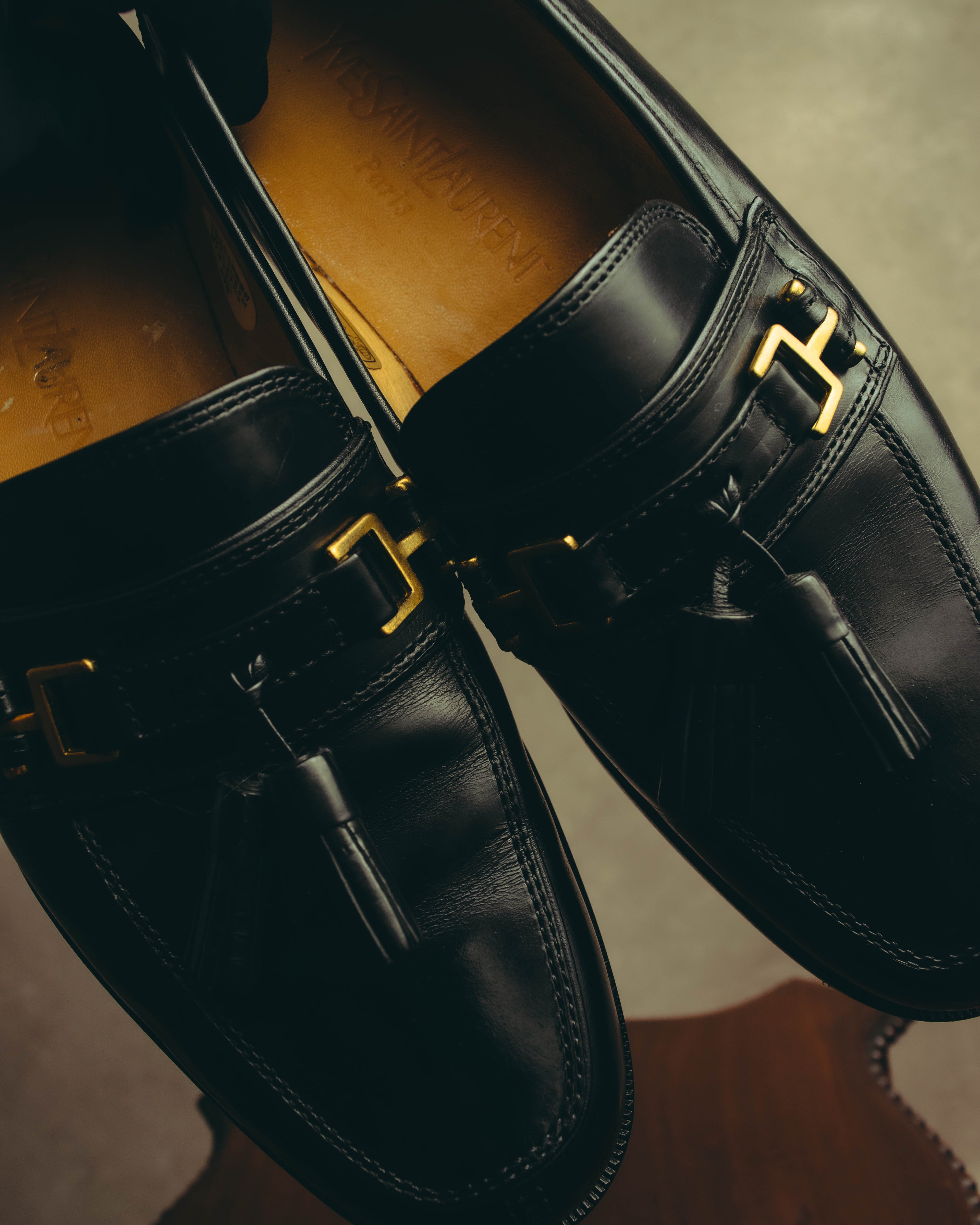 "Yves Saint Laurent" 90's-00's Tassel bit leather loafers