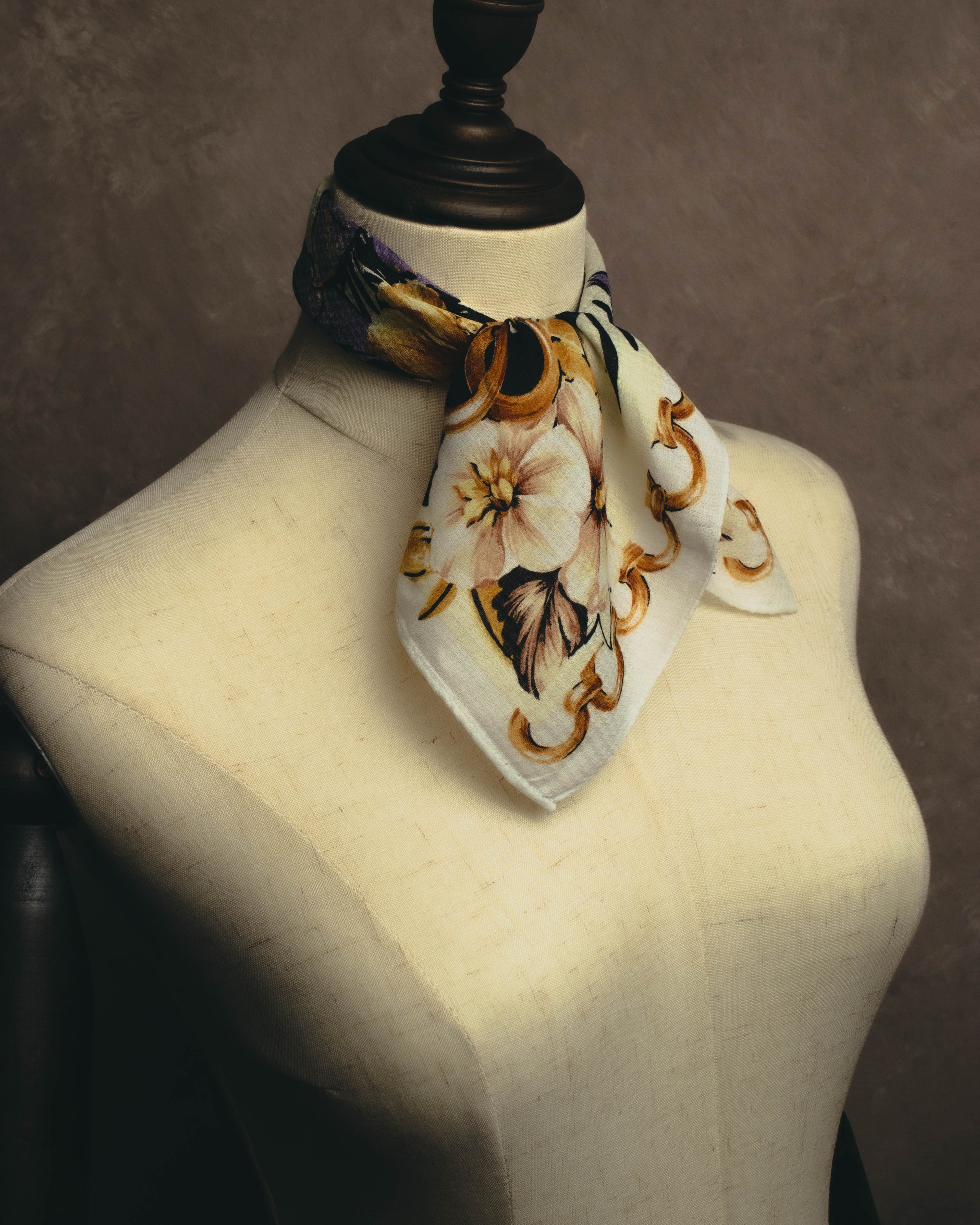 "CELINE" 90's-00's Floral printed cotton scarf
