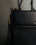 “Valentino Garavani” 90’s-00’s Structured V logo leather handbag