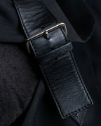 "LOUIS VUITTON" Leather tape cross knit detail vest