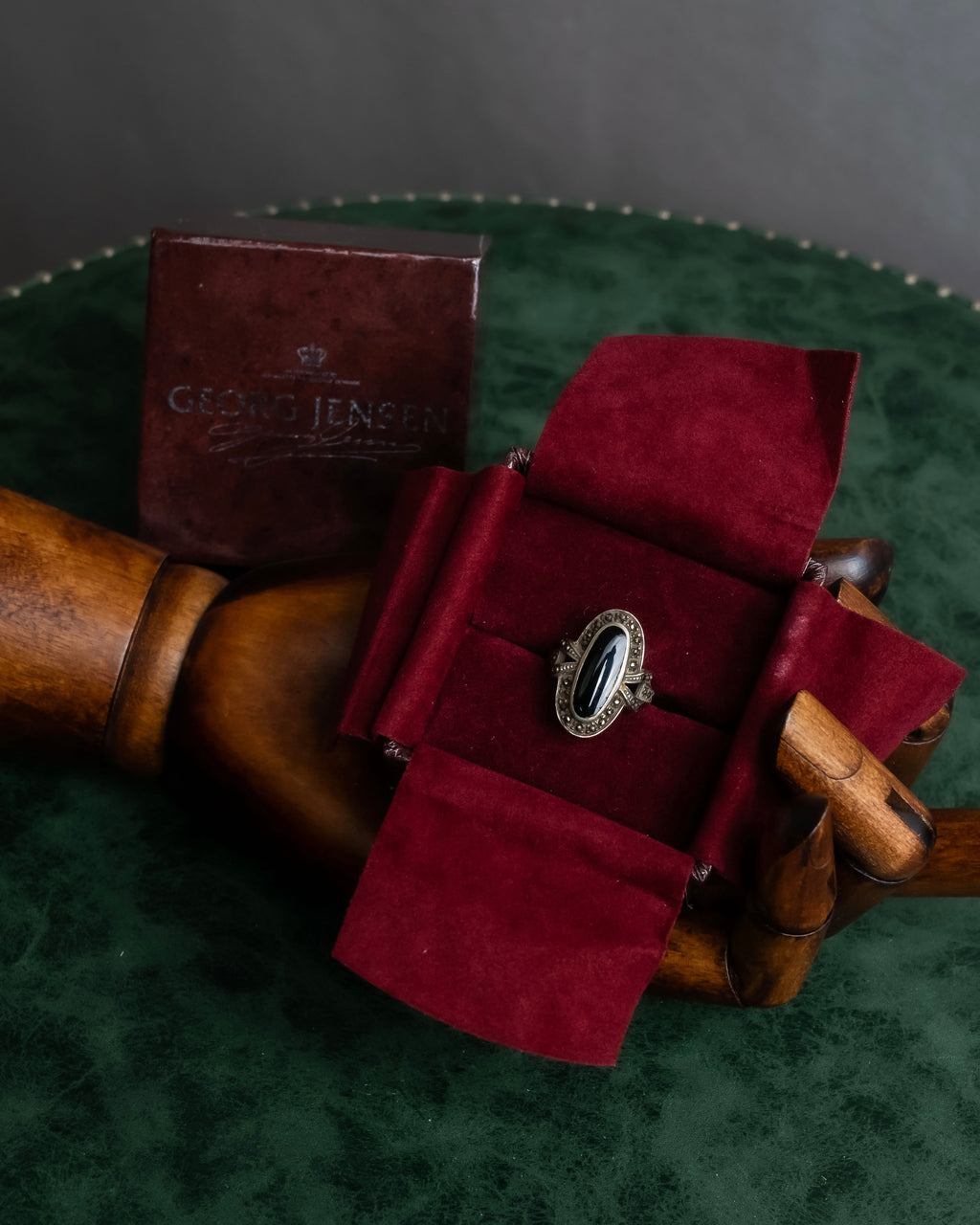 "GEORG JENSEN" Silver925 Onyx motif ring