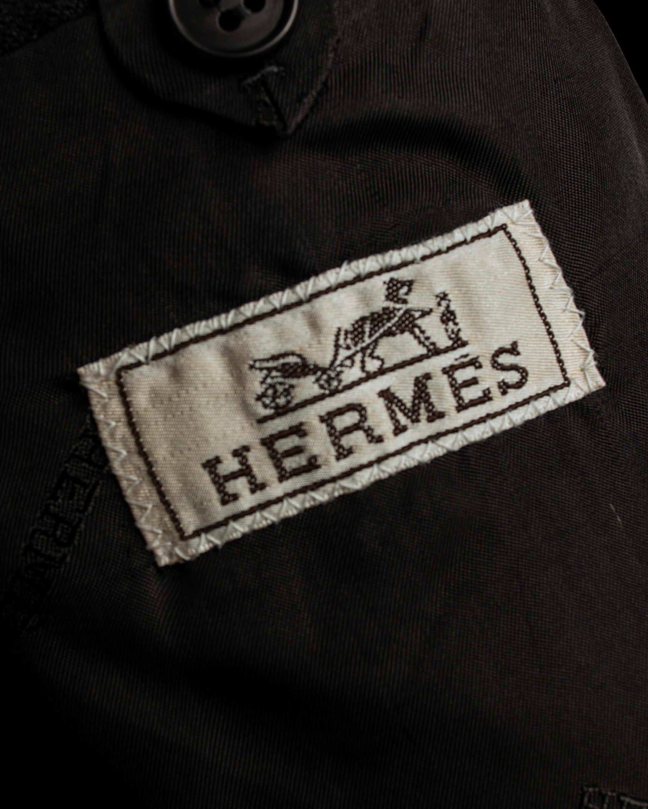 "HERMES" 90's Elegantly relaxed cotton linen tailored jacket