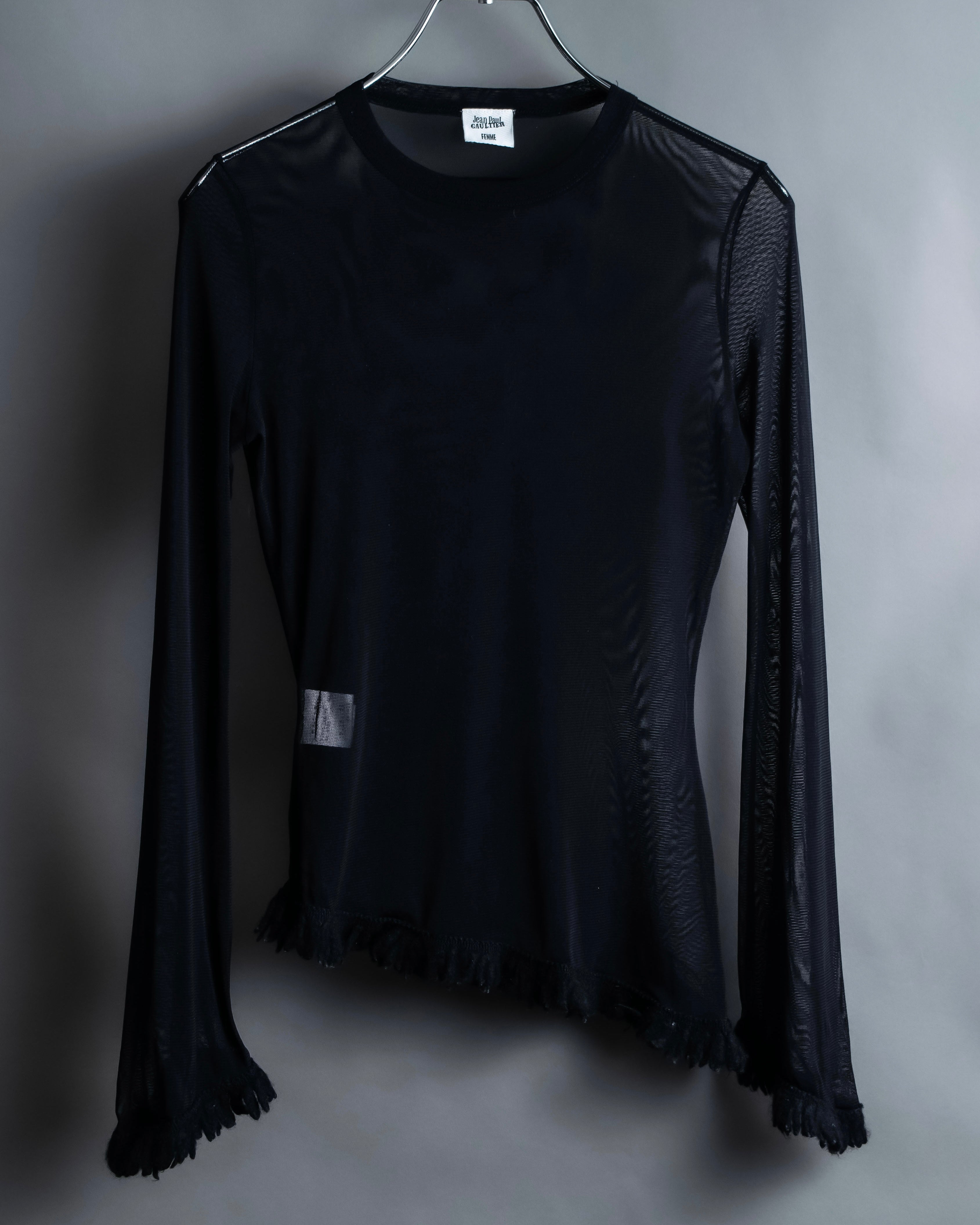 “Jean Paul Gautier” Fringe detailed  asymmetry shear top