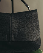 "GIANNI CHIARINI" 00's-10's Pebbled leather flap shoulder bag