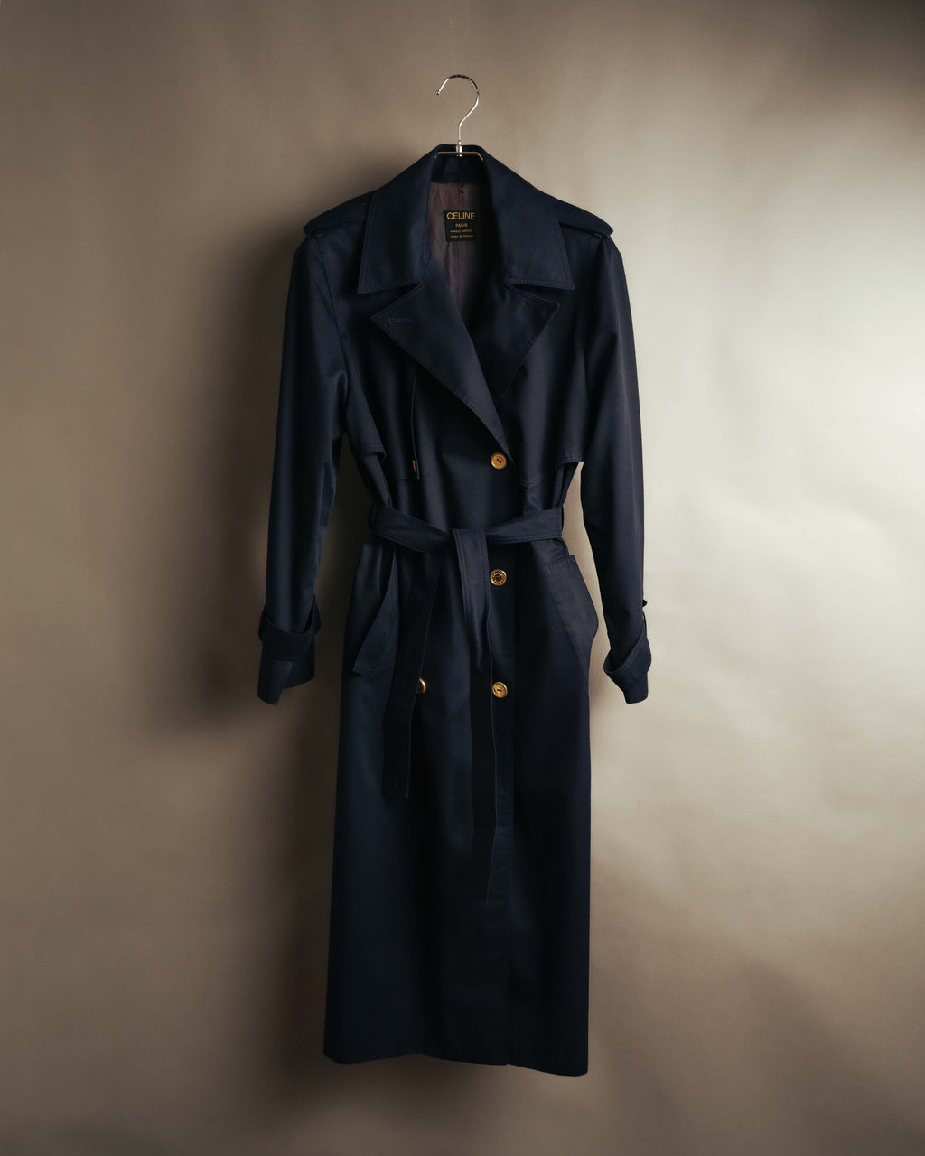 "CELINE" 70's-90's Classic belted trench coat