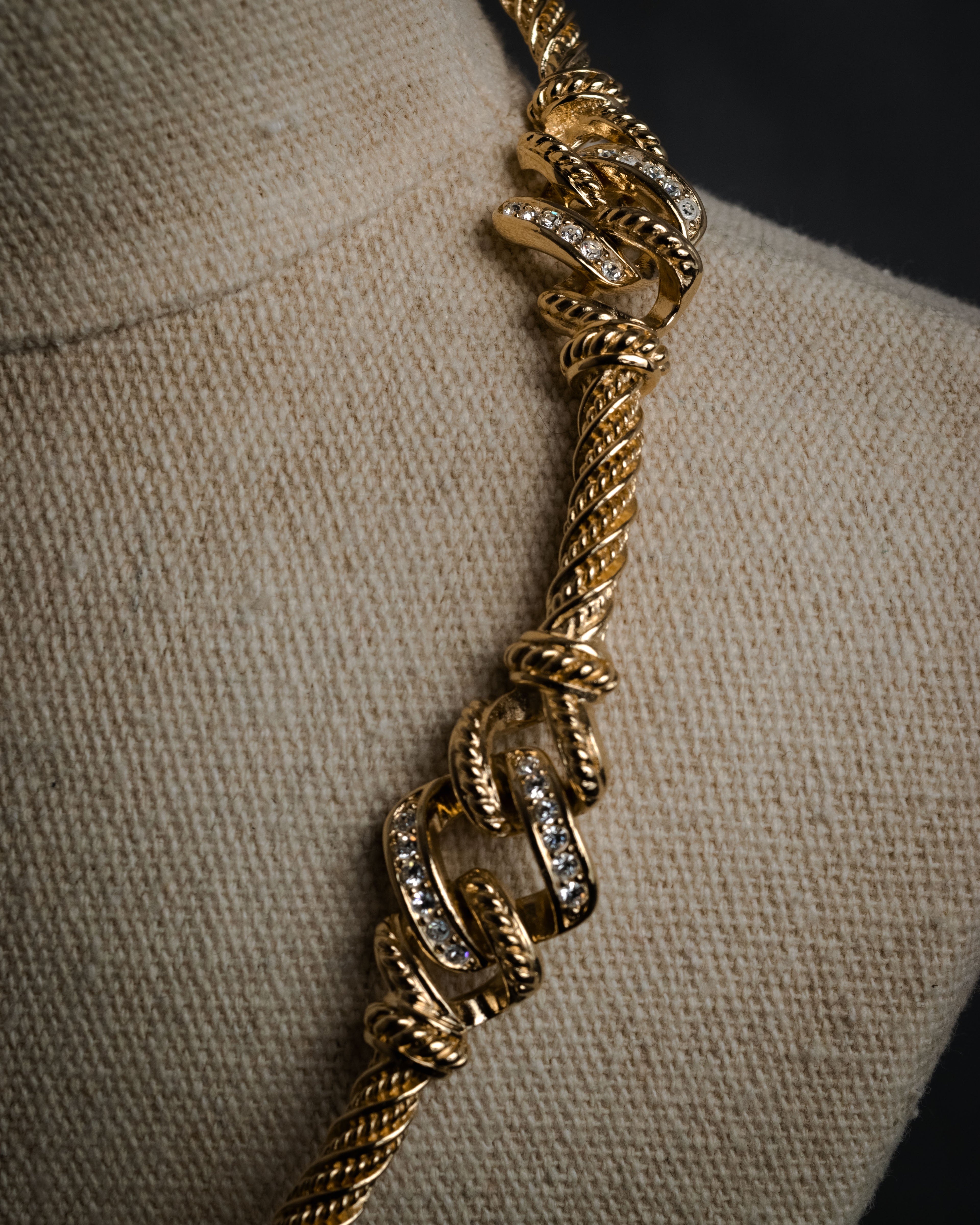 “Christian Dior” 90’s Crystal knot rope necklace