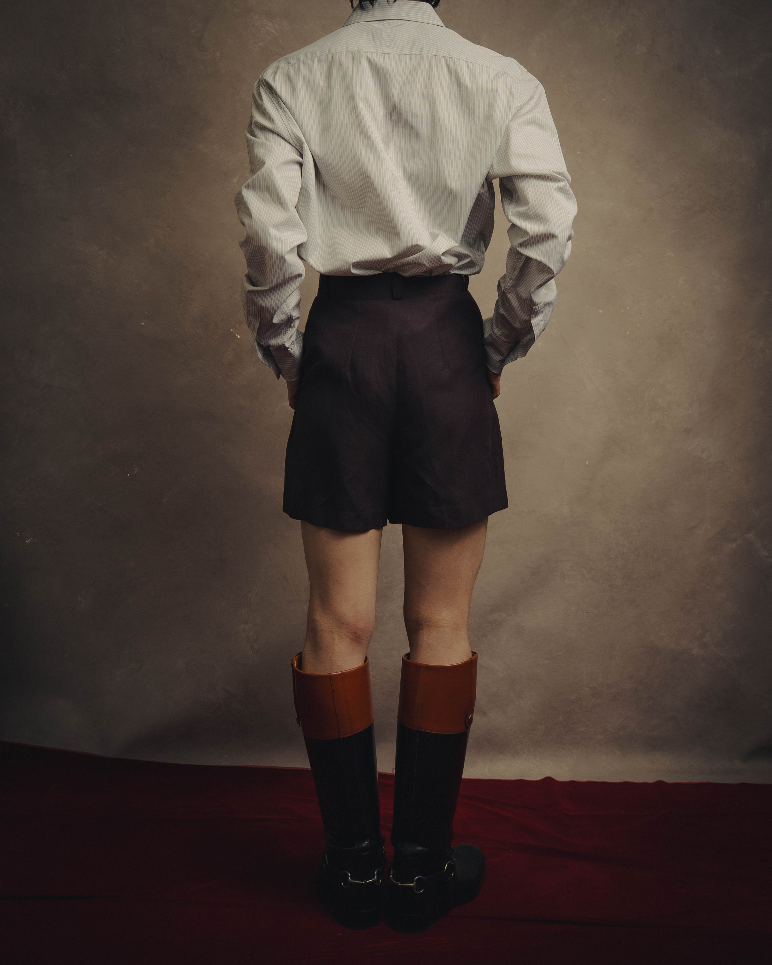 -SPECIAL- “DRIES VAN NOTEN” 90’s–00’s Rayon linen tailored long jacket and shorts set up