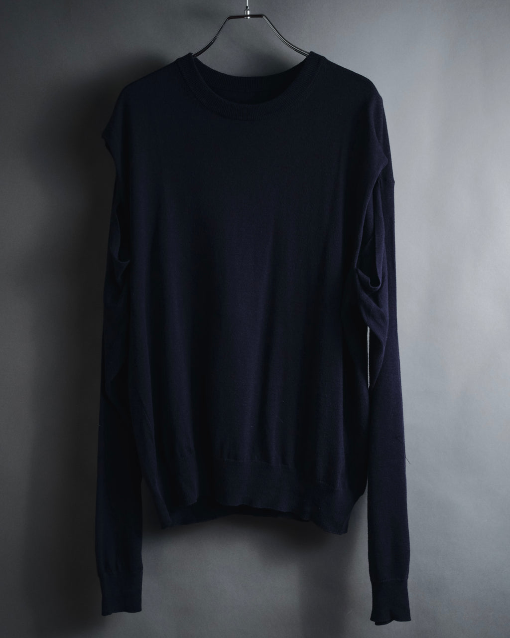 "Maison Margiela" Deconstructed arm-slit crewneck knit pullover