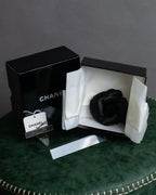 "CHANEL" Black camellia motif brooch