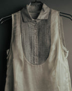 -SPECIAL- “Brunello Cucinelli” 00’s-10’s Sheer layered sleeveless tunic dress