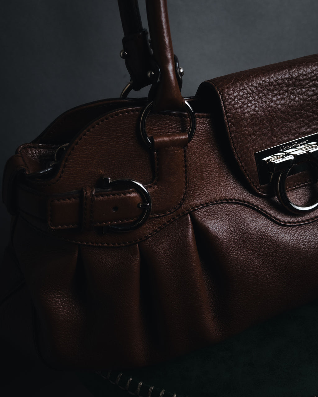 "Salvatore Ferragamo" 00’s Soft gathered gancini top-handle bag