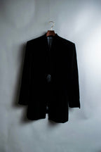 Collarless Beautiful Silhouette Velor Tailored Jacket