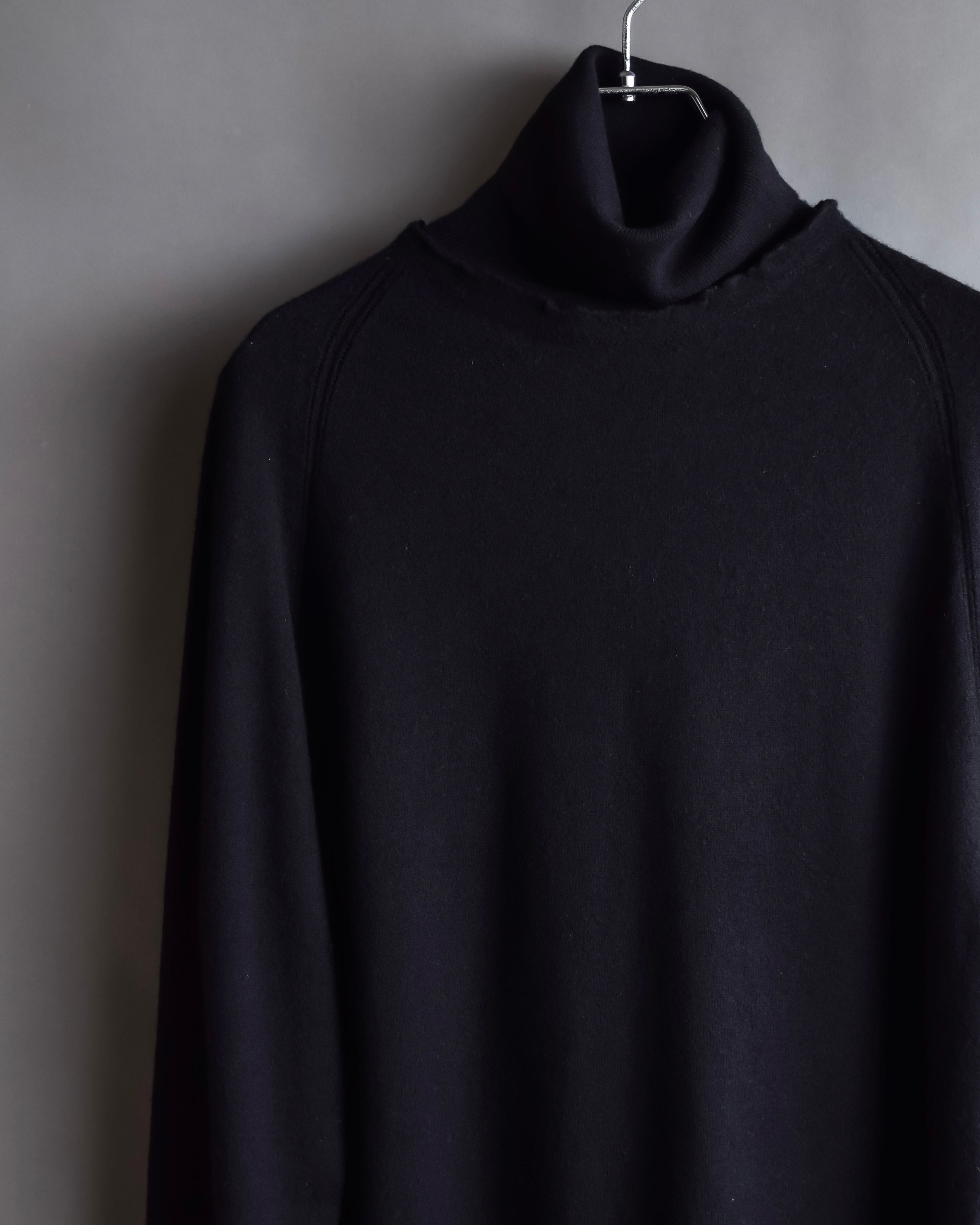 "DIOR" Edith Slimane period double high neck processing knit