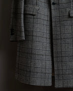 "RAF SIMONS" 20-21AW Glen check pattern tailored shape coat